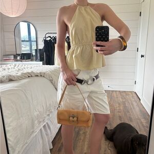 Staple Yellow and White Striped Halter top